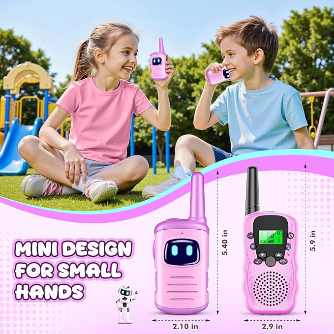 Kids Walkie Talkies Toys for Girls: Toys Walkie Talkies for Kids 2 Pack Christmas Birthday Gifts Stocking Stuffers for 3 4 5-7 Year Old Girls Grandkids Toy Age 4-5 6-8 Years Old Camping Purple