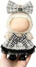 Clothes for LABUBU 17cm Doll (NO Doll)（NO Shoes, Outfit for LABUBU, Dress and Hairpin Set for LABUBU Dress Up, Fashion and Premium Dolls Accessories for LABUBU (Style K)