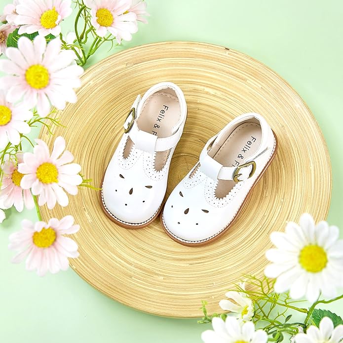 Felix & Flora Toddler Little Girl Mary Jane Dress Shoes - Ballet Flats for Girl Party School Shoes