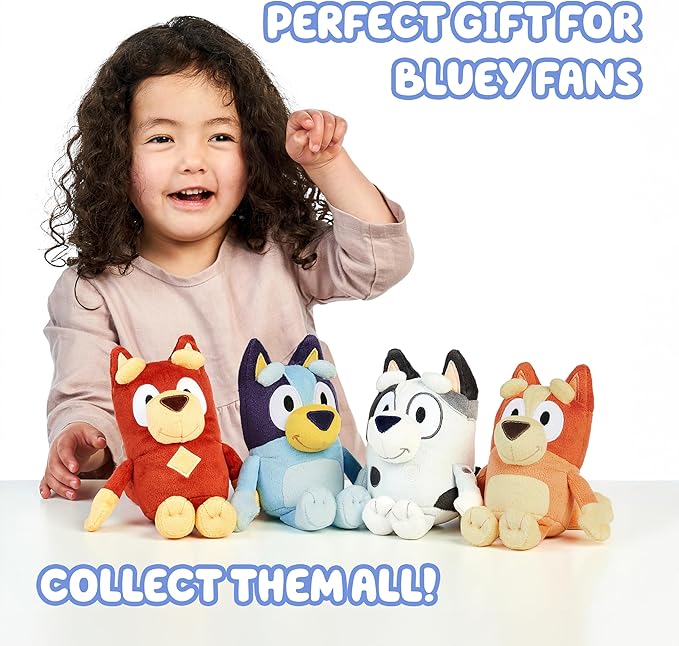 Bluey Muffin & Socks Matching Stuffed Animals Plush Set – 7" & 7.5" Soft Cuddly Plush Doll with Deluxe Fabrics, Perfect for Playtime, Storytime