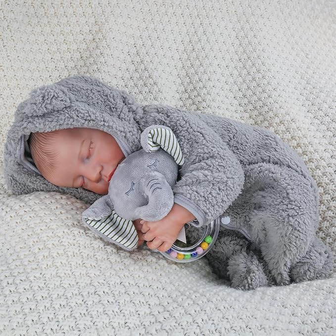 WOOROY Realistic Reborn Baby Dolls Boy - 18 Inch Real Life Full Vinyl Body Sleeping Dolls, Lifelike Poseable Newborn Baby Doll with Accessories, Ideal Gift Toy for Kids 3+