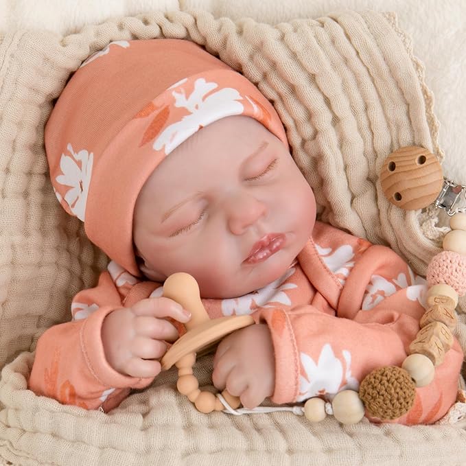 Aori Lifelike Reborn Baby Dolls Realistic Reborn Dolls 20 Inch Weighted Newborn Girl Doll with Cloth Body and Sleeping Eyes for Girls Age 3 and Gift Giving
