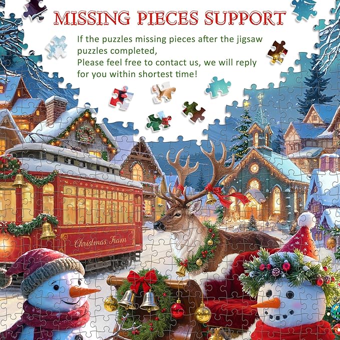 1000 Piece Christmas Puzzle for Adults Jigsaw Puzzle Medium Difficulty Fun Jigsaw Puzzle Gifts for Kids Age 8-10 and Up Christmas Puzzles 1000 Pieces(27.56 x 19.68 Inch)