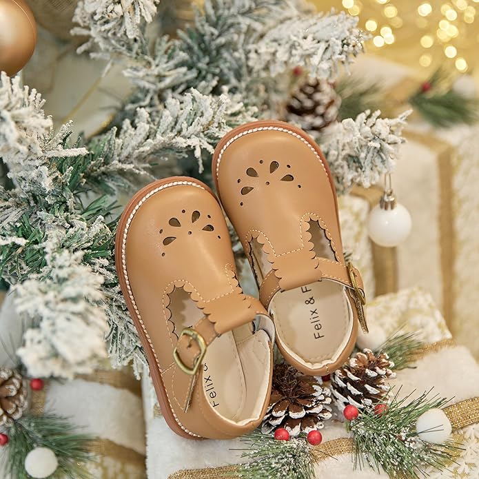 Felix & Flora Toddler Little Girl Mary Jane Dress Shoes - Ballet Flats for Girl Party School Shoes