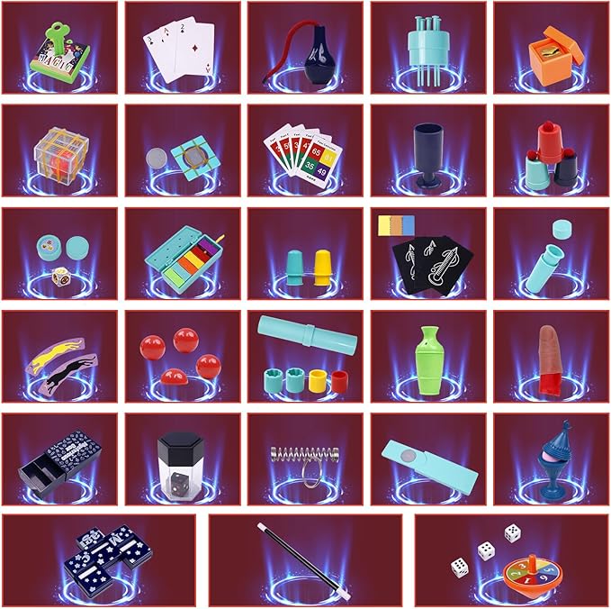 Magic Kit for Kids 28 in 1 Magic Tricks Set Age 6-8 to Perform with Step-by-Step Video Instructions for Each Trick from Professional Ages 6+