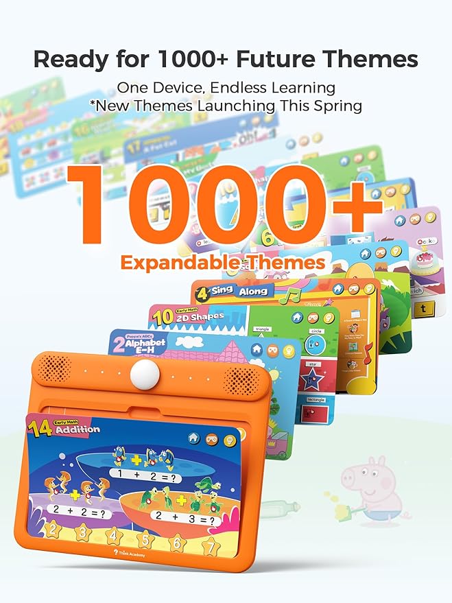 Think Academy Interactive Electronic Learning Pad - Learn-to-Read System with 70 Sound Pages, Card-Insert for Alphabet, Words, Numbers, Music, Learning Activities for Kids 3-5 Years Old