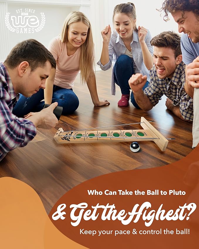 WE Games Shoot The Moon Game (10 Count), Large 18 inch Size, Solid Natural Wood, Retro Games for Adults, Classic Table Top Board Game