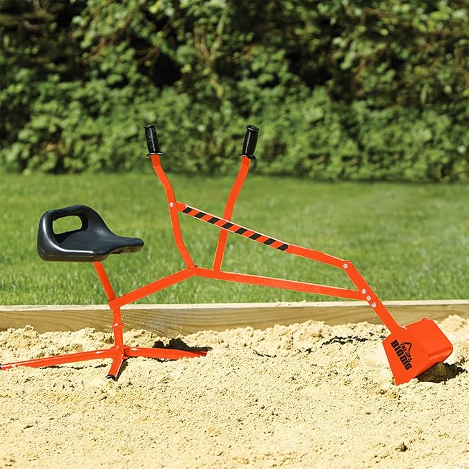 Special Edition Digger Excavator Ride On Crane and Pretend Play Construction Toy, Orange