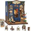 Cutefun Book Nook Kit - DIY Miniature Dollhouse Booknook Kit for Adults and Teens, Tiny House Bookshelf Insert Decor with LED Light, Gifts for Family and Friends (Journey Trace Bookshop)