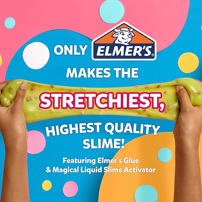 Elmer's Fruity Fusion Slime Kit, Includes Elmer's Clear Glue, Magical Liquid Slime Activator, Clay Color Pigments, Scents, Mixing Bowl, Spoon, 20 Piece Kit