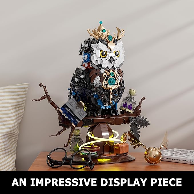 Ideas Magic Owl Flower Animal Building Set, MOC Collectible Bird Model, Compatible with Lego for Adults, Creative Gifts for Adults or Teens Kids 8+ (1288 Pcs)