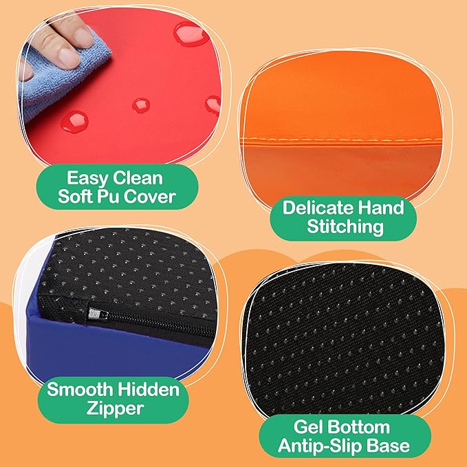 TOLEAD 5 Pcs Foam Climbing Blocks for Toddlers, Soft Play Set Climb and Crawl Foam Activity Playset Gym Equipment for Playroom, Daycare, Kindergarten,Multicolored