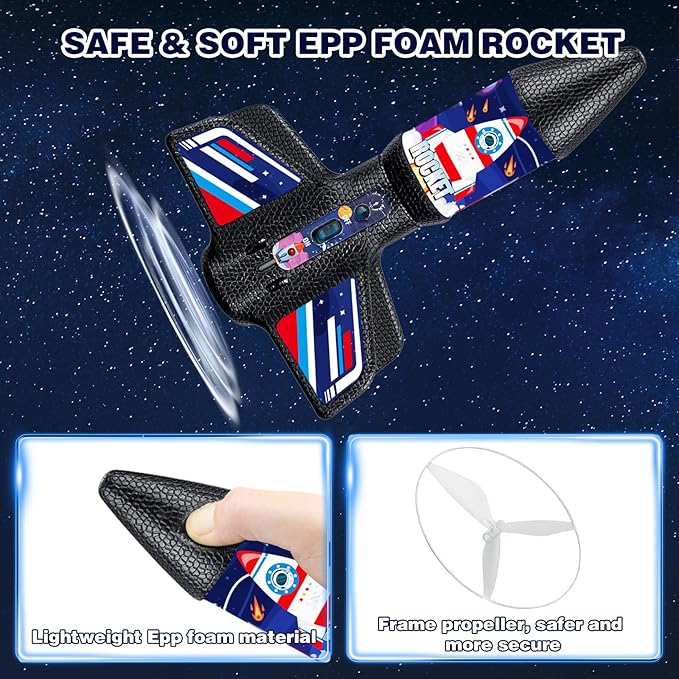 Aitey Rocket Launcher for Kids Gifts - Model Rocket Toys for Boys Age 8-12 Self Launching Rockets with Parachute Safely Land Up to 200 FT Christmas Birthday Gift