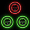 TOSY Bundle of 3-2X Green + Red - Flying Disc 36 LEDs, Super Bright, Smart Modes, Auto Light Up, Rechargeable, Cool Fun Christmas, Birthday & Camping Gift for Men/Boys/Teens/Kids, 175g Frisbee