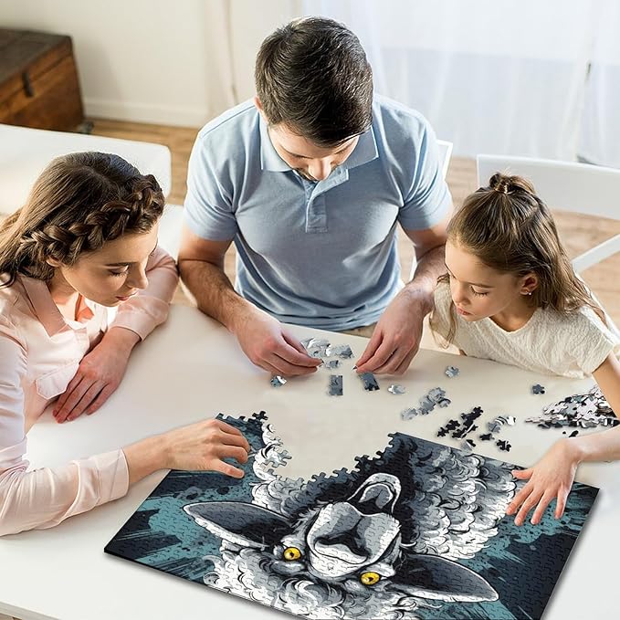 Sheep Thickened Wooden Jigsaw Puzzle 1000 Pieces 3D Animal Adults Fun Toy Intellectual Game Stress Relief Toy Decoration Education Game Relaxation and Intelligence 1000pcs (75x50cm)