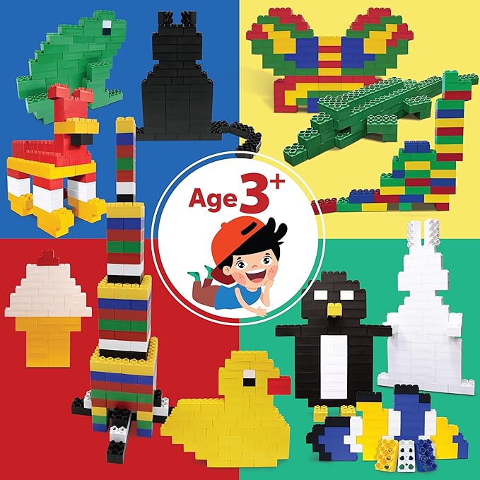 BiggoBlocks Large Building Blocks for Kids Ages 3-8 – 288 Piece Mega Set – Indoor & Outdoor STEM Toy for Boys & Girls