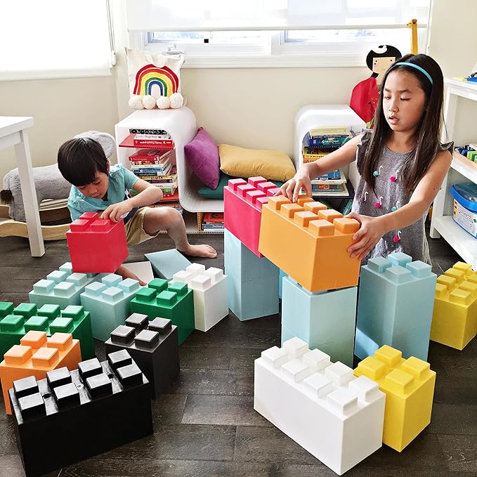 EverBlock 12' x 6' Full Size Plastic Modular Bulk Pack | Giant Building Blocks | Easy to Connect & Reuse | Indoor & Outdoor Use | Build Displays & Structures | Yellow