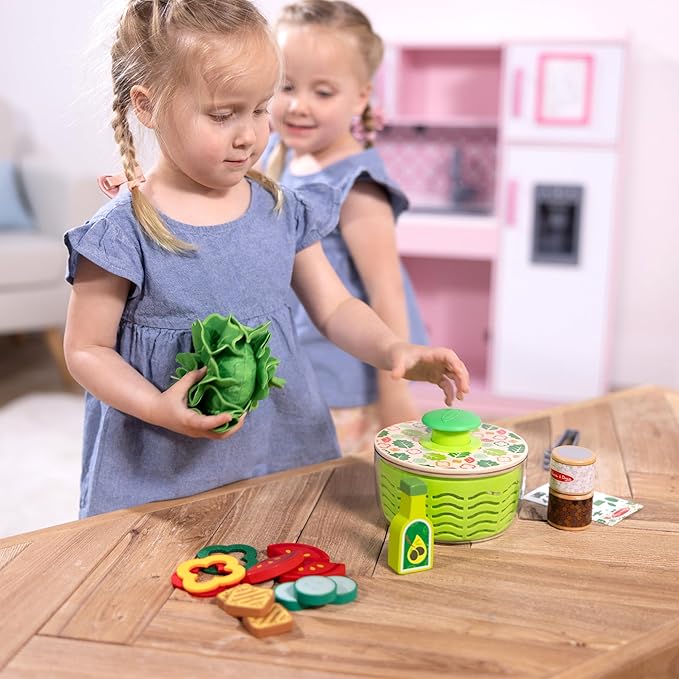 Melissa & Doug Salad Spinner Play Set, Pretend Play Food for Boys and Girls Ages 3+