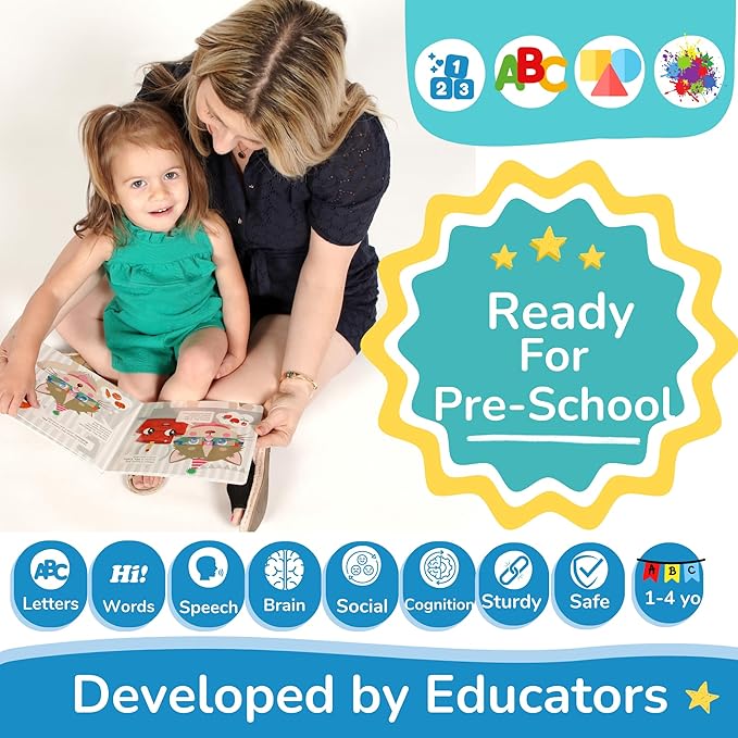 TOYVENTIVE Educational Books, Flash Cards, and Puzzles - Birthday Gifts for 1, 2, 3, and 4 Year Old Boys, Toddler Learning Toys and Activities