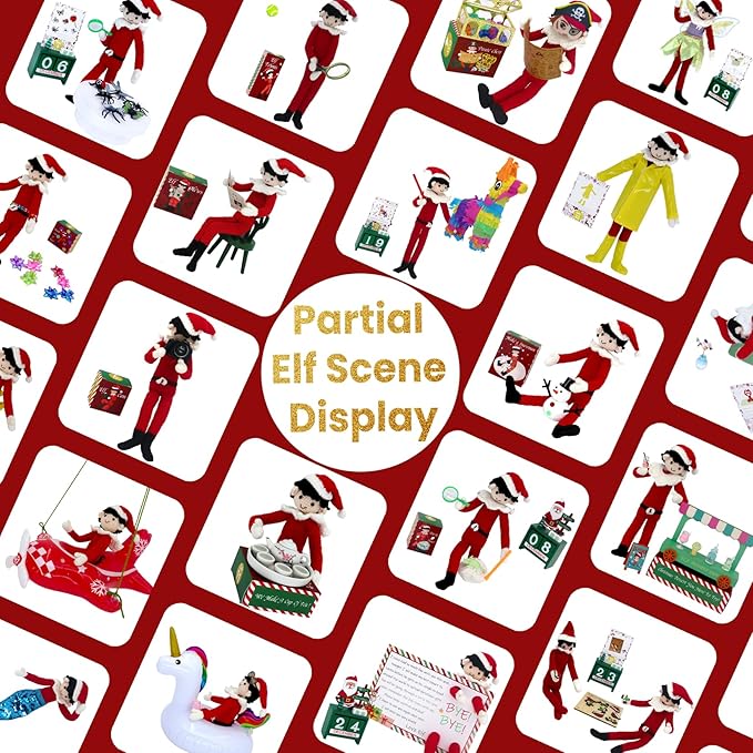 28 Days Elf Kit 2025magical kit Christmas Traditions Elf Activity Kit Elf Magic - 150+ Props 2025 Elf Accessories Christmas Mini Toys For Elf Mischief Elf Clothes Countdown GiftMore Than 24 Days 25 Days