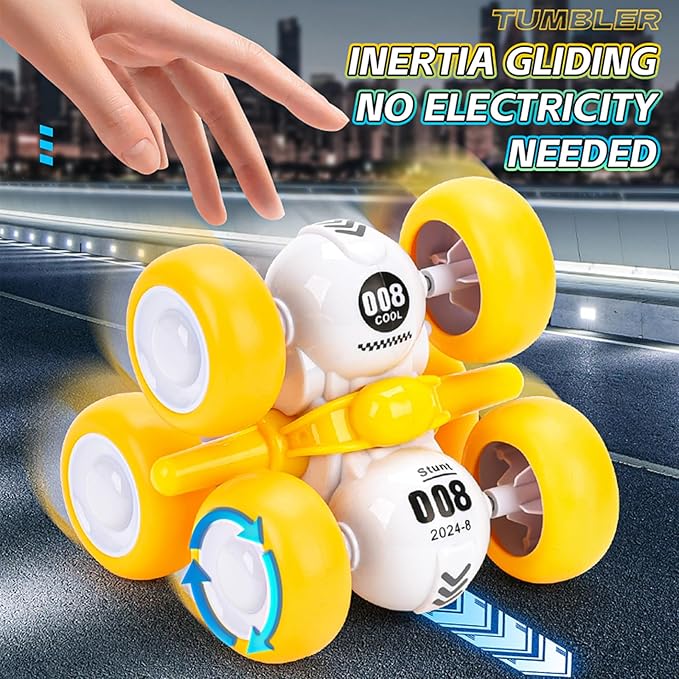 6 Wheels Pull Back Cars Toys for Toddler Age 3-6,360° Rotating Stunt Car Toys 3-6 Year Old Kids，Friction Powered Car Toys，Vehicles for Toys Age 3-6 Year Old Boy Girl Birthday Present (Color)