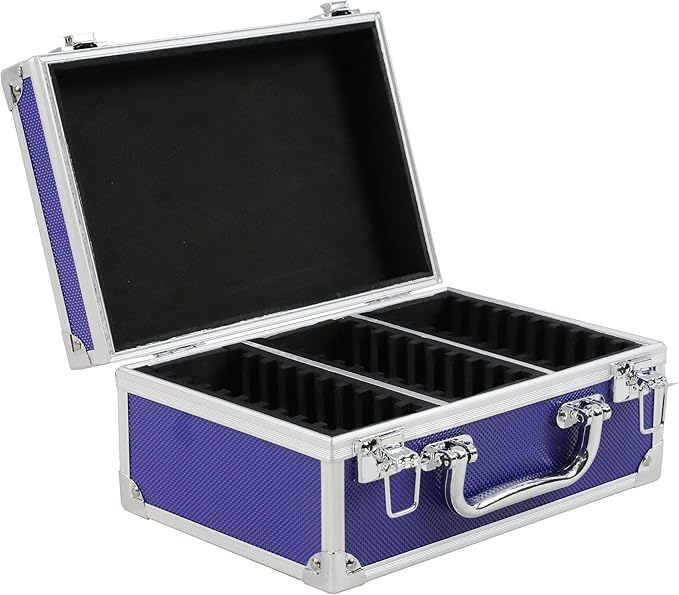 Ursae Minoris Elite Blue Aluminum Box with Handle for 30 Certified or Certified-Style Coin Holders NGC, PCGS, ANACS, Elite, Lighthouse, BCW