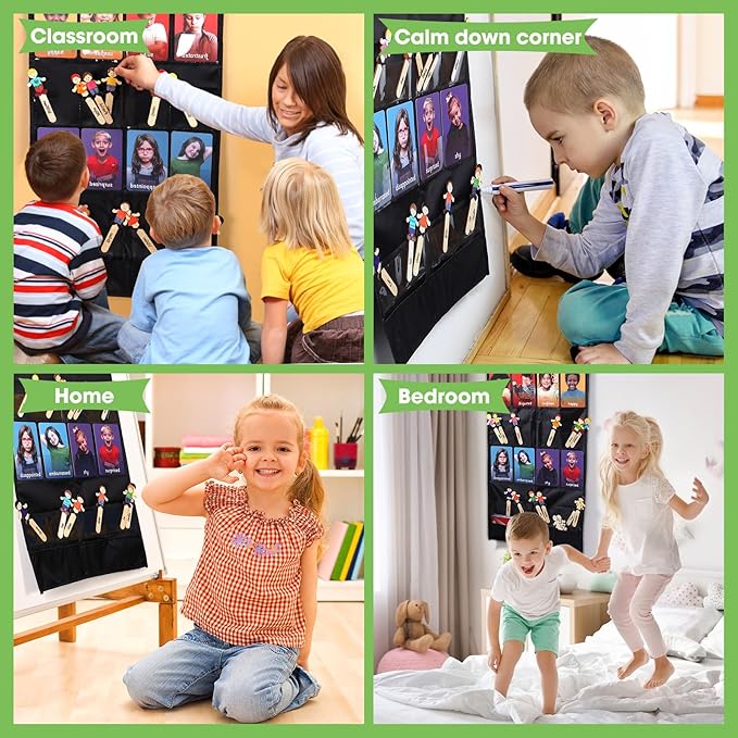 MEROCO Emotion Cards for Kids Aba Therapy Materials Autism Social Emotional Learning Activities Emotions Flash Cards with Feelings Chart Calm Down Corner Supplies Speech Therapy Materials for Toddlers