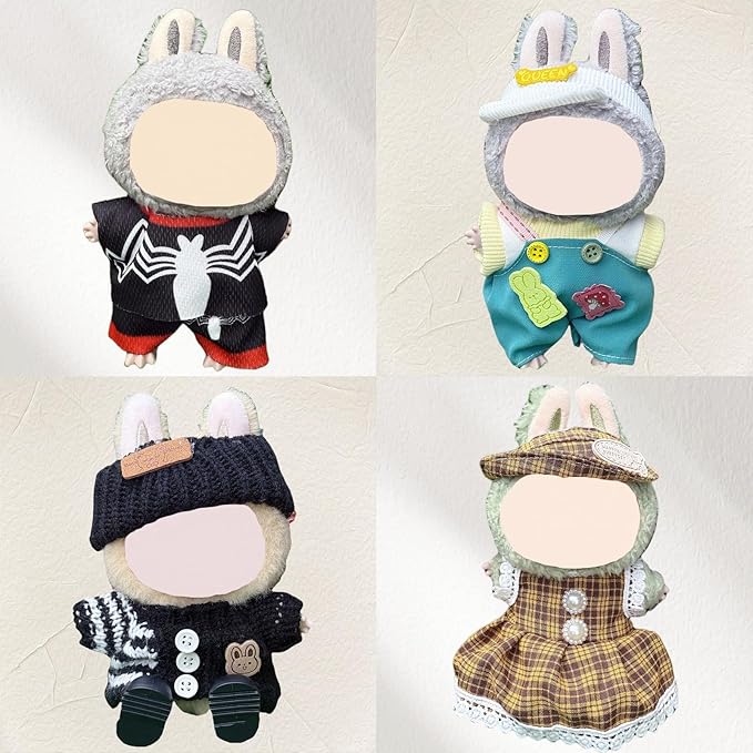 4 Pack—17cm Doll Clothes,Premium Doll Outfit with Accessories,Doll Princess Skirt,Cute Clothes Outfit for 17cm Dolls,End Dolls Fashion Clothing Set(No Dolls and Shoes) (Set W)