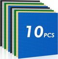 Classic Baseplates Building Plates-Pack of 10 Large 10" x 10" Building Bricks, Compatible with All Major Brands and Activity Table, Perfect STEM Gift for Builders Age 3+ (Multicolored)