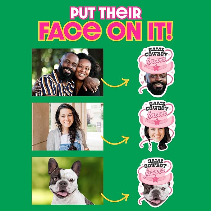 Big Dot of Happiness Custom Photo Last Rodeo - Pink Cowgirl Bachelorette Party Favors - Fun Face Temporary Tattoos - Set of 12