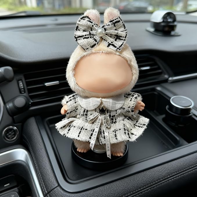 Clothes for LABUBU 17cm Doll (NO Doll), Outfit for LABUBU, Dress and Hairpin Set for LABUBU Dress Up, Fashion and Premium Dolls Accessories for LABUBU (Style P)