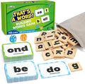 BenBen Spelling Games with 112 Flash Cards, Wooden Letter Tiles, CVC Sight Word Games for Kids Ages 4+, 1-4 Players, Decoding, Learn to Read Learning Toys for Kindergarten 1st 2nd 3rd Grade