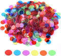 Coopay 900 Pieces Counters Counting Chips Plastic Markers Mixed Transparent Colors for Bingo Chips Game Tokens, Contain White, Blue, Green, Yellow, Red, Purple Colors