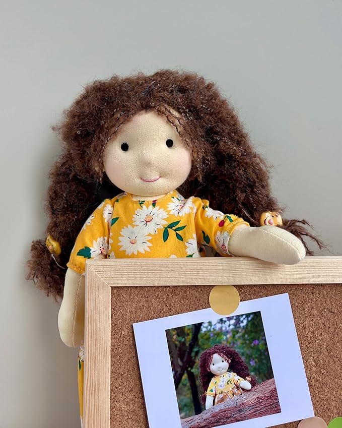 BlissfulPixie Dagmar 12" Soft Girl Rag Doll, Ideal First Doll for Babies & Toddlers
