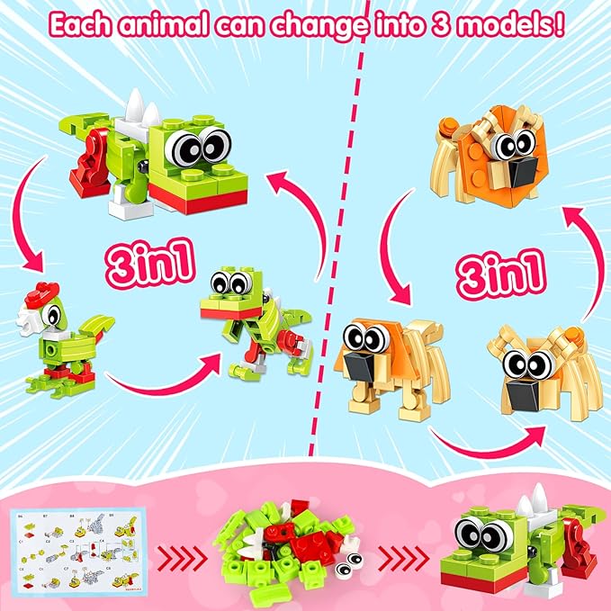 30pcs Animal Mini Building Blocks Party Favor for Kids Return Gifts For Birthday Goodie Bag Stuffer Class Prize Box Toys Small Bulk Pinata Stuffer End of School Year Gift for Student Boy Girl 4-8 8-12