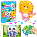 8PCS Poke-in Craft and Art Kit for Kids Animal Theme No-Mess Fabric Sewing Art Girls Boys 4-12 Puzzle Puncture Painting DIY Jungle Animal Toy Gifts for Creative Activity Game Birthday Party