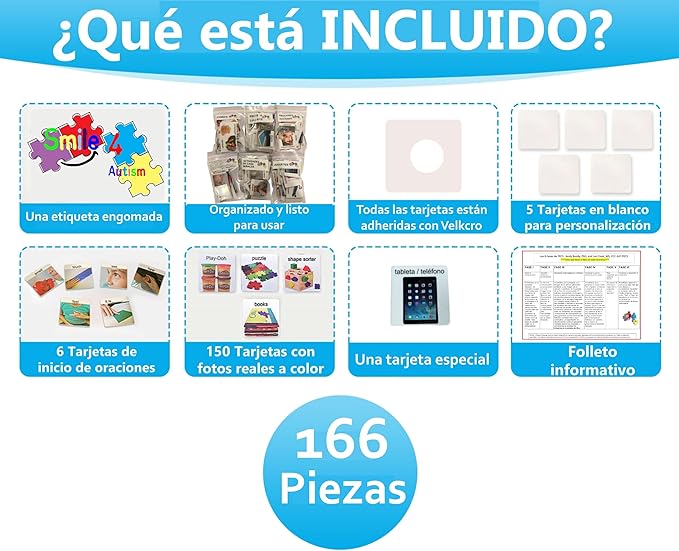 Smile4Autism Small 1.5"x1.5" Loose Spanish Visual Picture Cards, Receptive and Expressive Language, Speech Articulation Therapy, ASD, ADD, ADHD, Apraxia, & Stroke Patients
