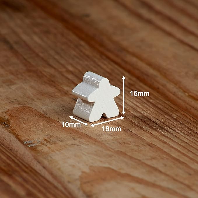 100 Wooden Meeples, Family Games Accessories – Multi-Color Board Game Tokens Ideal for Sorting, Counting, Classrooms, Replacement Pieces