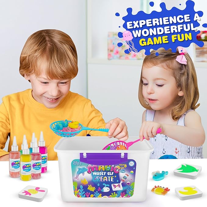 Magic Water Elf Toy Kit - Water Fairy Water Gel Kit, 24 Pcs Magic Gel and 18 Molds - Create Fun Water Toys, Ideal Xmas Gifts for Boys Girls Ages 6+