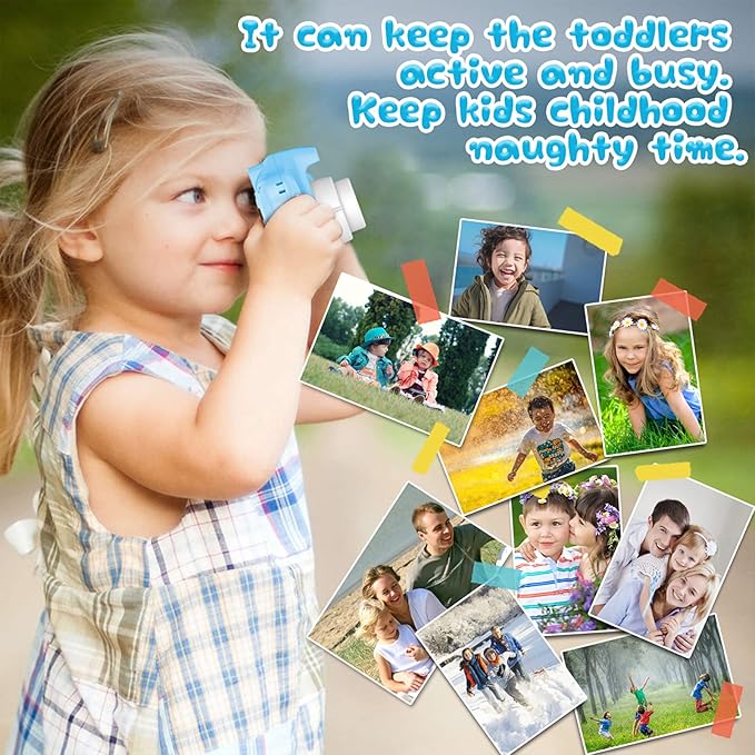 Upgrade Kids Selfie Camera, Christmas Birthday Gifts for Age 3-8, Kids Digital Cameras with HD Video,Portable Kids Camera, Toddler Toy for 3 4 5 6 7 8 Year Old Boy with 32GB SD Card (Blue) 1