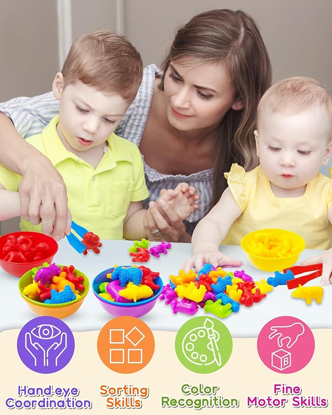 Yetonamr Counting Dinosaurs Montessori Toys for 3 4 5 Years Old Boys Girls, Toddler Preschool Learning Activities Toy for Kids Ages 3-5, 4-8, Birthday Gifts Sensory Toys