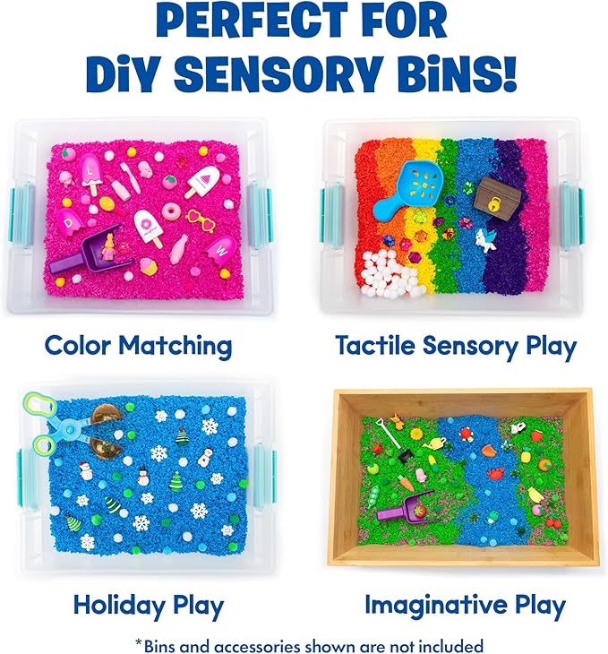 Educational Insights Pluffle® 4-Pack - Sensory Bin Foam Set, No Mess Alternative to Sand Toys & Slime for Toddlers at Home or in The Classroom, Fun Sensory Table Filler, Gift for Kids Ages 3+