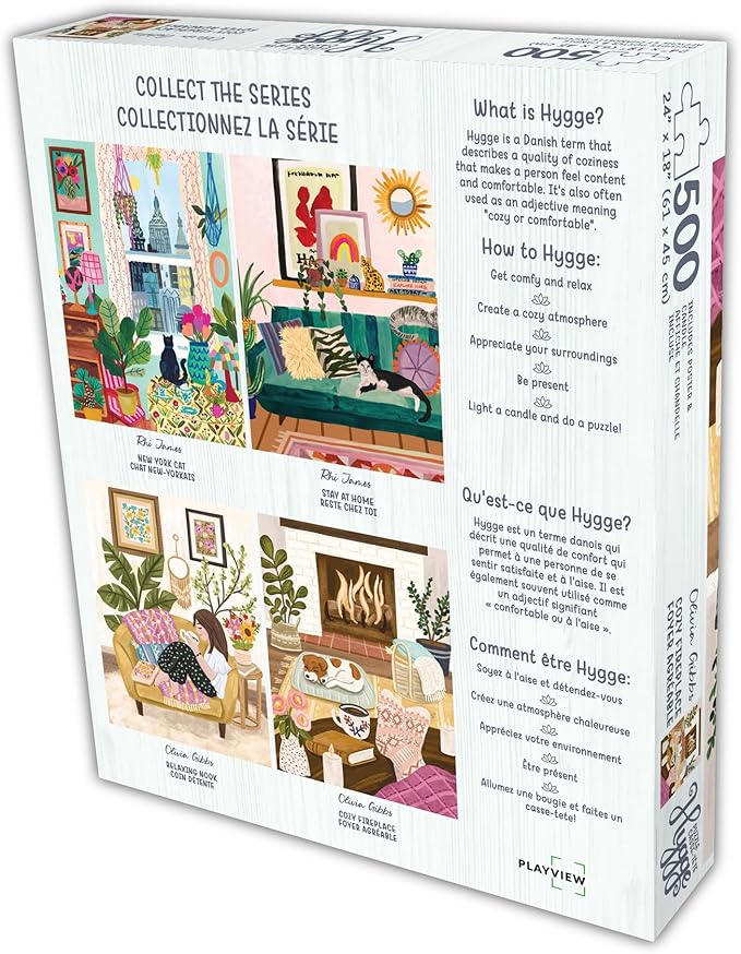 500 Piece Puzzle for Adults Hygge Sanctuary Space Aromatherapy Jigsaw + Scented Candle by Playview Brands