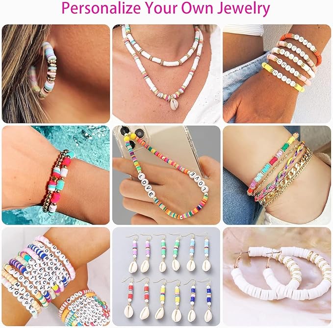 Friendship Bracelet Kit, 14,000pcs 48 Colors Bracelet Making Kit Clay Beads with Number Letter Bead Set Concert Merch Arts and Crafts Gifts for Kids Teen Girls Jewelry Making Supplies Bracelet Maker1