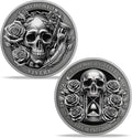 AtSKnSK Memento Mori Coin Momento Mori Coin Skull Coin Stoic Gifts Memento Mori Calendar Living Memento Mori Amor Fati Coin (Memento Mori Coin - 1)