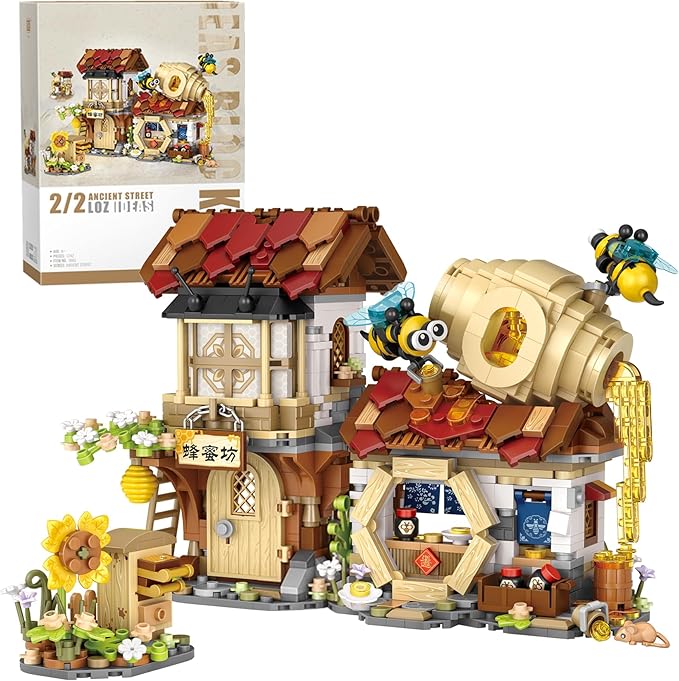 Mini Bricks Honey Workshop Building Blocks, Simulation Architecture Toy for Girls and Boys Ages 6+ - Gift Easter, Birthday, Christmas (1242 PCS)