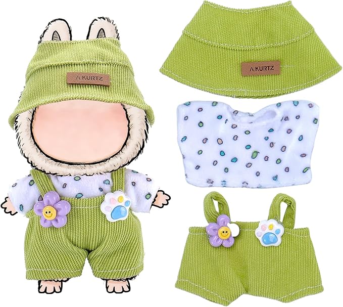6 Sets Doll Clothes and Accessories for 17cm Plush Dolls - Dress Up Doll Clothing Set Replacement Outfit Collection Gifts for Children Over 3 Years Old（No Doll