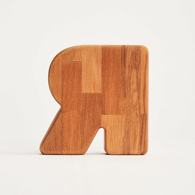 Personalized Wooden Piggy Bank – Custom Letter R Coin Bank in Beech Wood with Clear Acrylic Front, Engraved Name Option, Money Saving Box for Kids and Adults