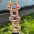 3PCS Wooden Purple Gem Acrylic Stacked Blocks, Colorful Trapezoidal Building Toys for Kids (3PCS Purple Set)