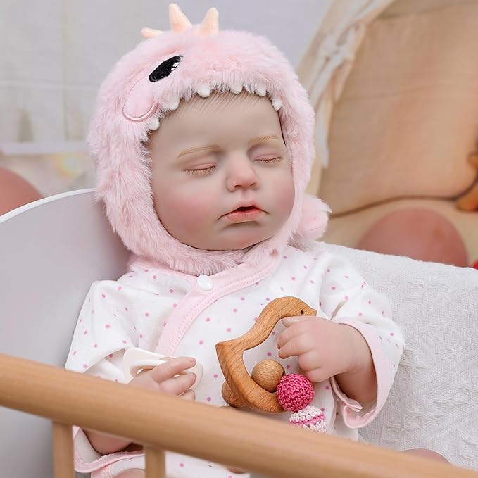 Reborn Baby Dolls – 20 Inch Real Baby Dolls That Look Real, Full Body Vinyl Girl Doll in Pastel Pink Outfit with Hat & Boots, Lifelike Newborn with Accessories, Gift for Girls Ages 3+